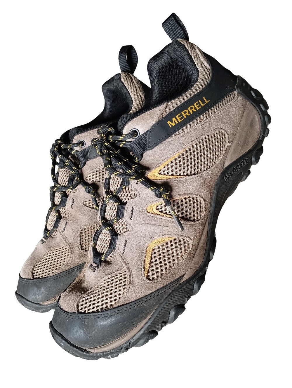🖤 Merrell Yokota 2 Mens Low Hiking Trail Shoes 8.5 Leather Suede Tan Outdoor